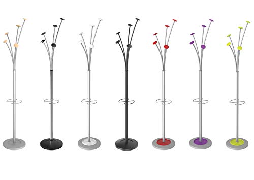 Alba Festival Coat Stand 5 Pegs Black and Silver Grey PMFESTY N