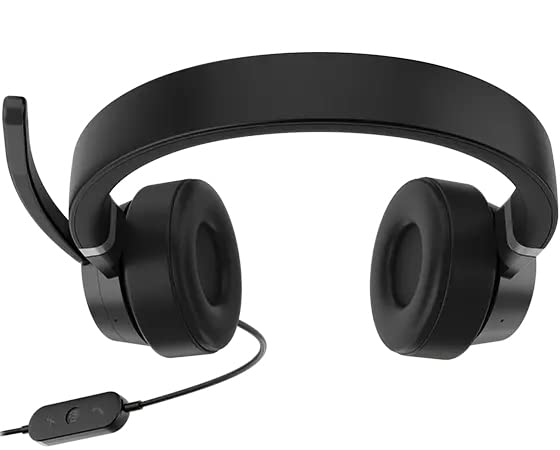 Lenovo Go - Headset - on-ear - wired - active noise cancelling - USB-C - thunder black - Certified for Skype for Business, Certified for Microsoft Teams - for IdeaPad S340-14, ThinkCentre M80s Gen 3, M90a Gen 3, M90a Pro Gen 3, M90t Gen 3, V15 IML