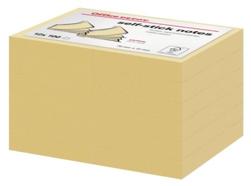 Best Value FSC Certified Sticky Notes Yellow 76 x 51mm - 12 pads per pack