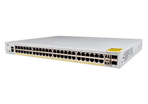 Cisco Catalyst 1000-48FP-4G-L - Switch - Managed - 48 x 10/100/1000 (PoE+) + 4 x Gigabit SFP (uplink) - rack-mountable - PoE+ (740 W)