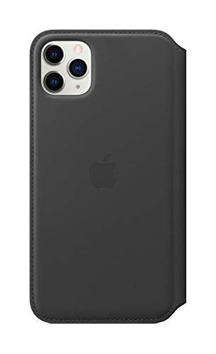 Apple Folio - Flip cover for mobile phone - leather - black - for iPhone 11 Pro Max