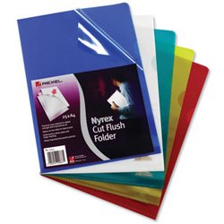 Best Value Rexel Nyrex Cut Flush Folders A4 - Pack of 25, Red