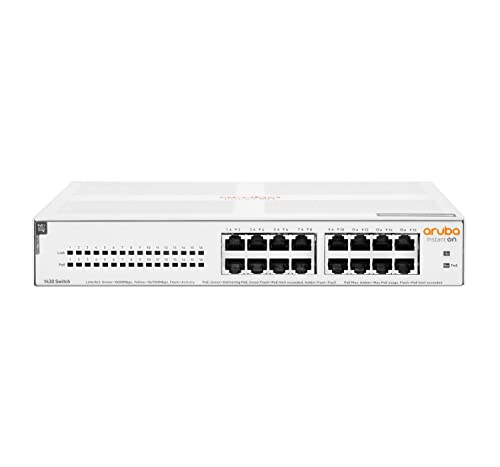 HPE Aruba Instant On 1430 16G Class4 PoE 124W Switch - Switch - unmanaged - 16 x 10/100/1000 (PoE Class 4) - desktop, rack-mountable, wall-mountable - PoE (124 W) - BTO