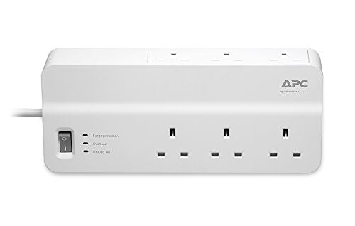 APC SurgeArrest Essential - Surge protector - AC 230 V - output connectors: 6 - United Kingdom - white