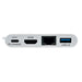 Tripp Lite USB C Multiport Adapter with HDMI USB 3.0 Port Gbe 60W PD Charging HDCP White