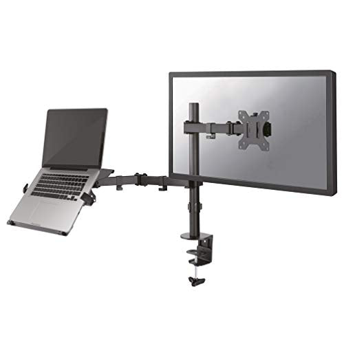 NewStar Full Motion and Desk Mount (clamp) for 10-27" Monitor Screen AND Laptop, Height Adjustable - Black - Desk mount for LCD display / notebook (adjustable arm) - black - screen size: 10"-32"