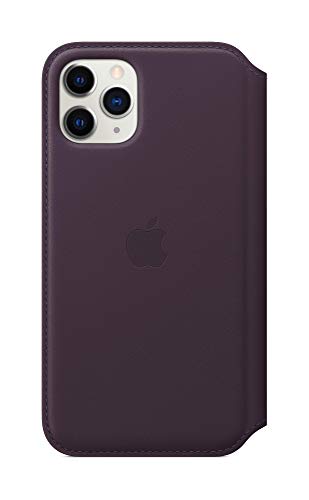 Apple Folio - Flip cover for mobile phone - leather - aubergine - for iPhone 11 Pro