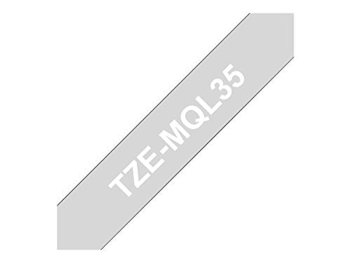 Brother TZe-MQL35 - Matte - white on light gray - Roll (1.2 cm x 5 m) 1 roll(s) laminated tape - for Brother PT-D210, D600, H110, P-Touch PT-1005, 1010, D450, D800, H110, P300, P900, P950