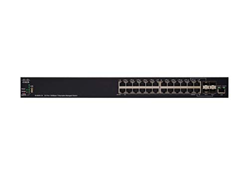 Cisco SX350X-24 - Switch - Managed - 20 x 10 Gigabit SFP+ + 2 x combo 10 Gigabit SFP+ + 2 x 10Gb Ethernet - rack-mountable