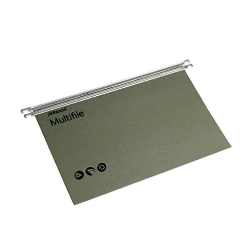 Best Value Rexel 78617 Multifile A4 Suspension File, 150 Sheet Capacity, 15 mm V-Base Manilla, Pack of 50, Green