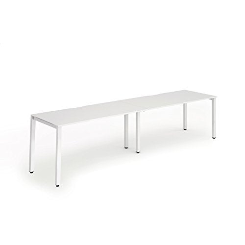 Dynamic Evolve Plus 1600mm Single Row 2 Person Desk White Top White Frame BE346