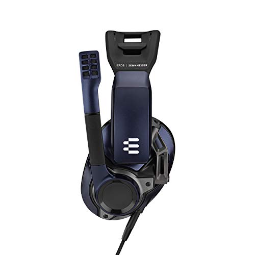 EPOS I SENNHEISER GSP 602 - GSP 600 Series - headset - full size - wired - 3.5 mm jack - noise isolating - black, blue