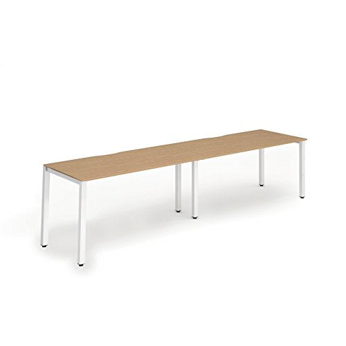 Dynamic Evolve Plus 1200mm Single Row 2 Person Desk Oak Top White Frame BE360