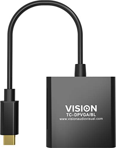 VISION Professional installation-grade USB-C to VGA adapter - LIFETIME WARRANTY - plugs into USB-C and has full-sized VGA socket - maximum resolution 2560 x 1600 @ 60 hz - USB-C 3.1 (M) to VGA (F) - driver built into adaptor - black