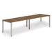 Dynamic Evolve Plus 1400mm Single Row 2 Person Desk Walnut Top Silver Frame BE372