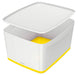 Leitz MyBox WOW Storage Box Large with Lid White/Yellow 52164016