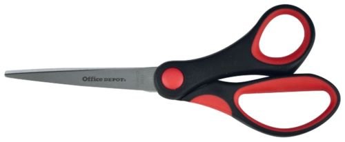 Office Depot Scissors Soft grip 170 mm Black, Red