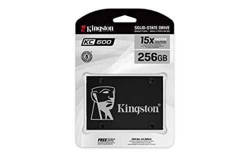 Kingston KC600 - Solid state drive - encrypted - 256 GB - internal - 2.5" - SATA 6Gb/s - 256-bit AES - Self-Encrypting Drive (SED), TCG Opal Encryption