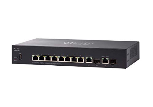 Cisco Small Business SG350-10 - Switch - L3 - Managed - 8 x 10/100/1000 + 2 x combo Gigabit SFP - desktop