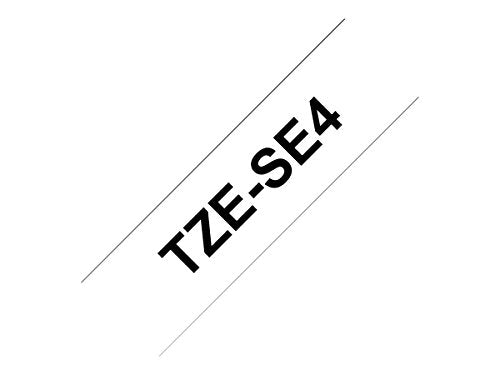 Brother TZe-SE4 - Tell-tale adhesive - black on white - Roll (1.8 cm x 8 m) 1 roll(s) security tape - for Brother PT-D600, P-Touch PT-1880, 70, E550, E800, P750, P900, P950, P-Touch EDGE PT-P750