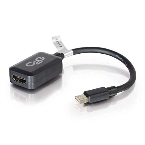 C2G 20cm Mini DisplayPort to HDMI Adapter - Thunderbolt to HDMI Converter M/F - Black - DisplayPort cable - Mini DisplayPort (M) to HDMI (F) - 20 cm - black