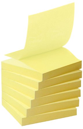 Best Value Post-it R330-1B Recycled Z-Notes Tower Pack, 6 Pads Per Pack, 76mm x 76mm (100 Sheets Per Pad)