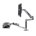 Ergotron WorkFit-LX Sit-Stand Desk Mount System - Mounting kit (articulating arm, pole, keyboard arm, 2 extension brackets, wrist rest, 2 collars, mount bracket, grommet base, keyboard tray, desk clamp base) for LCD display / keyboard / mouse - aluminium - polished aluminium - screen size: up to 42" - desktop