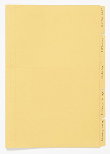 Best Value Exacompta Guildhall Tabbed Folders, 345 x 240 mm, 170 gsm, Foolscap - Yellow, Pack of 100