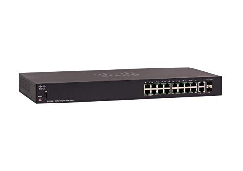 Cisco 250 Series SG250-18 - Switch - L3 - smart - 16 x 10/100/1000 + 2 x combo Gigabit Ethernet/Gigabit SFP - rack-mountable