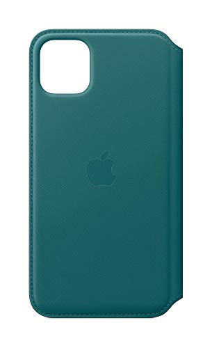 Apple Folio - Flip cover for mobile phone - leather - peacock - for iPhone 11 Pro Max