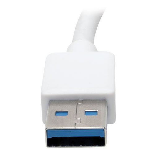 Tripp Lite USB 3.0 SuperSpeed to Gigabit Ethernet NIC Network Adapter RJ45 10/100/1000 Aluminum White - Network adapter - USB 3.0 - Gigabit Ethernet - silver