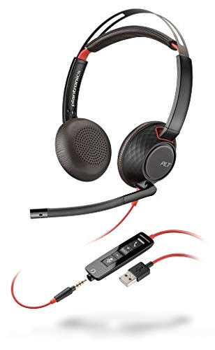 Best Value Plantronics Blackwire 5220 Black/Red Headset - Headphones (Call Centre/Office, Binaural, Headset, Black, Red, Skype for Business, Wired).