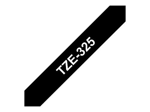 Brother TZe-325 - Standard adhesive - white on black - Roll (0.9 cm x 8 m) 1 roll(s) laminated tape - for Brother PT-D210, D600, H110, P-Touch PT-1005, 1880, E800, H110, P-Touch Cube Plus PT-P710