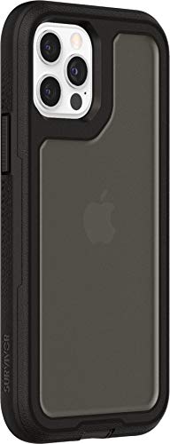 Griffin Survivor Extreme - Protective case back cover for mobile phone - black, asphalt black - for Apple iPhone 12, 12 Pro