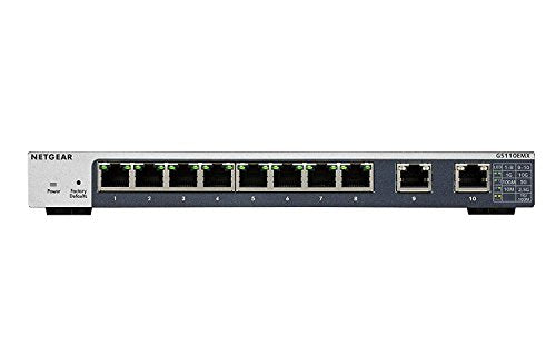 NETGEAR Plus GS110EMX - Switch - smart - 8 x 1000Base-T + 2 x 100/1000/2.5G/5G/10G (uplink) - desktop, rack-mountable, wall-mountable