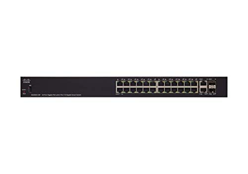 Cisco 250 Series SG250X-24P - Switch - L3 - smart - 24 x 10/100/1000 (PoE+) + 2 x 10 Gigabit Ethernet + 2 x 10 Gigabit SFP+ - rack-mountable - PoE+ (195 W)