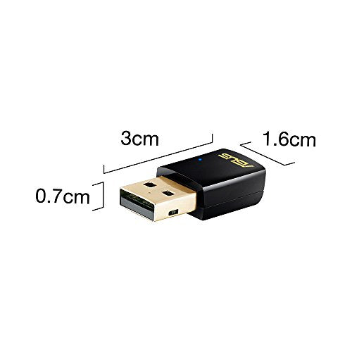 ASUS USB-AC51 AC Dual-band Wireless-AC600 USB Adapter, WPS, Graphical Easy Interface,