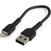 StarTech 15cm Durable USB A to Lightning Apple MFI Certified Cable Black