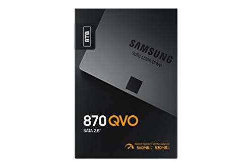 Samsung 8TB 870 2.5 Inch QVO SATA VNAND mlC Internal Solid State Drive Up to 560MBs Read Speed Up to 530MBs Write Speed