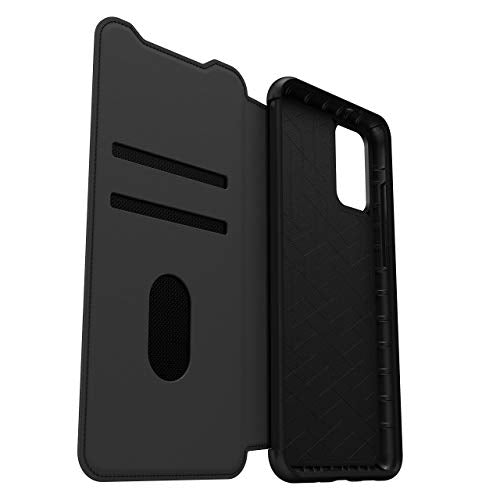 OtterBox Strada Series - Flip cover for mobile phone - leather, polycarbonate - shadow black - for Samsung Galaxy S20+, S20+ 5G