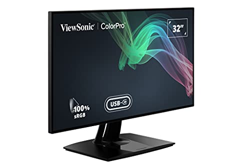 ViewSonic ColorPro VP3268a-4K - LED monitor - 32" (31.5" viewable) - 3840 x 2160 4K UHD (2160p) @ 60 Hz - IPS - 350 cd/m² - 1300:1 - 5 ms - 2xHDMI, DisplayPort, USB-C - speakers