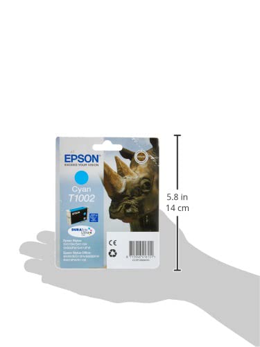 Epson T1002 - 11.1 ml - cyan - original - blister with RF/acoustic alarm - ink cartridge - for Stylus SX510, SX515, SX600, SX610, Stylus Office B1100, B40, BX310, BX600, BX610