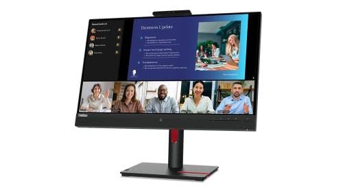 Lenovo ThinkVision T24v-30 - LED monitor - 24" (23.8" viewable) - 1920 x 1080 Full HD (1080p) @ 75 Hz - IPS - 250 cd/m² - 1000:1 - 4 ms - HDMI, VGA, DisplayPort - speakers - raven black