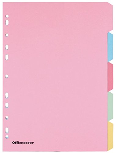 Best Value punched Dividers A4 5 Part Multi Colour