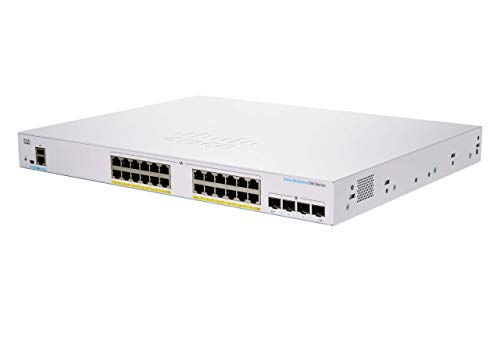 Cisco Business 250 Series 250-24FP-4G - Switch - L3 - smart - 24 x 10/100/1000 (PoE+) + 4 x Gigabit SFP - rack-mountable - PoE+ (370 W)