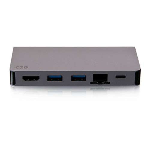 C2G USB-C Travel Dock with HDMI, 2x USB-A, Ethernet, and USB-C Power Delivery up to 100W - 4K 30Hz - Docking station - USB-C / Thunderbolt 3 - HDMI - GigE