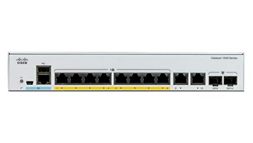 Cisco Catalyst 1000-8FP-2G-L - Switch - Managed - 8 x 10/100/1000 (PoE+) + 2 x combo Gigabit SFP (uplink) - rack-mountable - PoE+ (120 W)