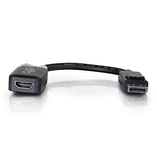 C2G 20cm DisplayPort to HDMI Adapter - DP Male to HDMI Female - Black - DisplayPort cable - DisplayPort (M) to HDMI (F) - 20 cm - black