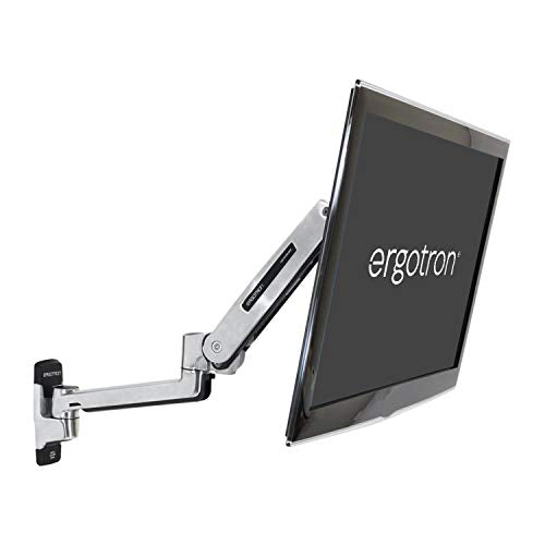 Ergotron LX Sit-Stand Wall Mount LCD Arm - Mounting kit (wall arm, mounting base, VESA adapter, extension arm bracket) for LCD display - aluminium - polished aluminium - screen size: 42" - wall-mountable