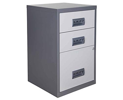 Best Value Pierre Henry 3 Drawer Combi Filing Cabinet A4 - Color: Silver/White